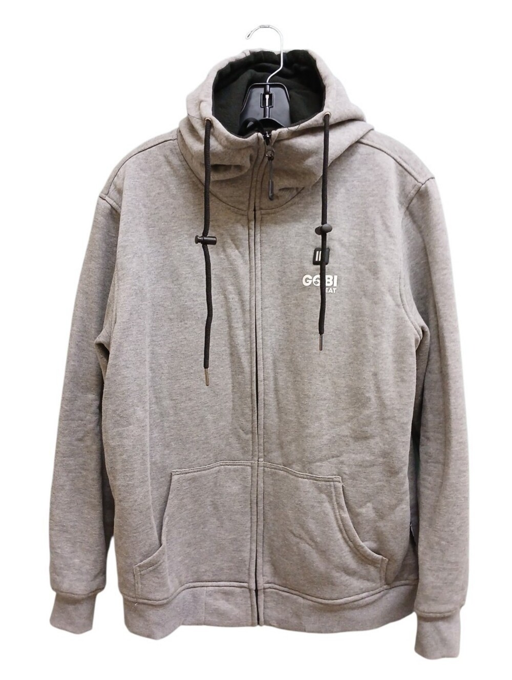 Gobi Heat Heated Gray Zip-Up Hooded Sweatshirt With Chargers Extra Large